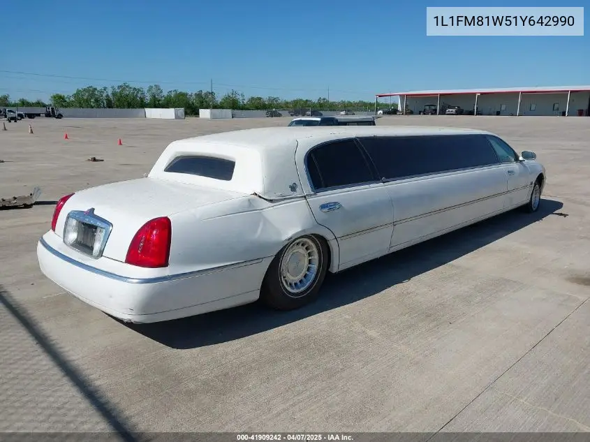2001 Lincoln Town Car Executive VIN: 1L1FM81W51Y642990 Lot: 41909242