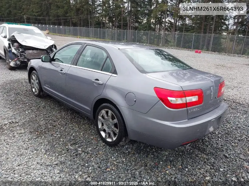 2006 Lincoln Zephyr VIN: 3LNHM261X6R664393 Lot: 41829911