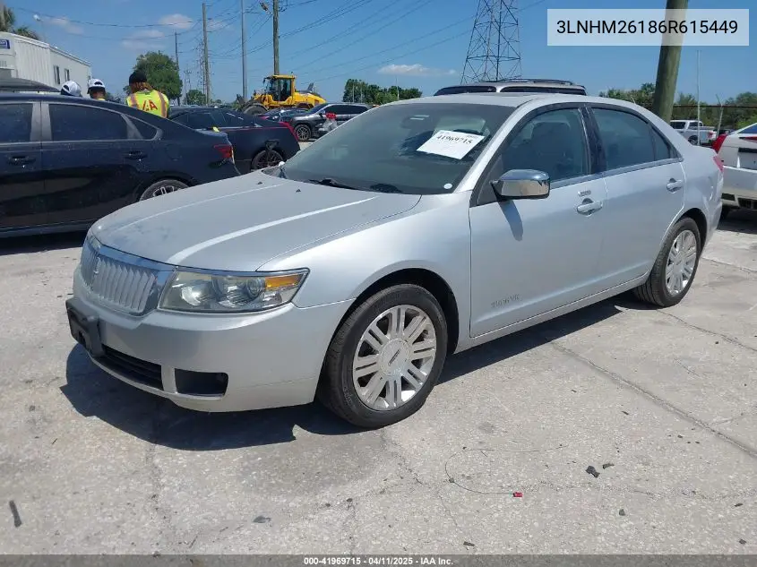 2006 Lincoln Zephyr VIN: 3LNHM26186R615449 Lot: 41969715