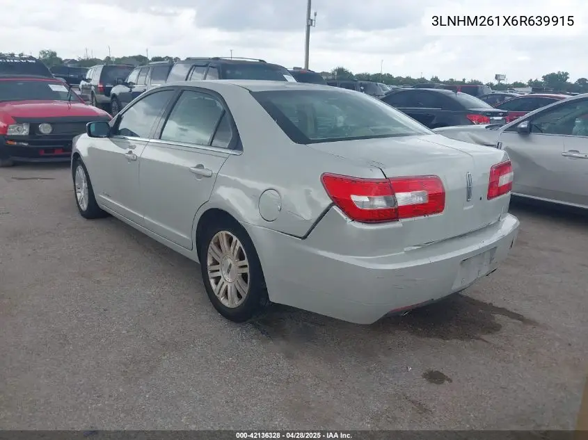 2006 Lincoln Zephyr VIN: 3LNHM261X6R639915 Lot: 42136328