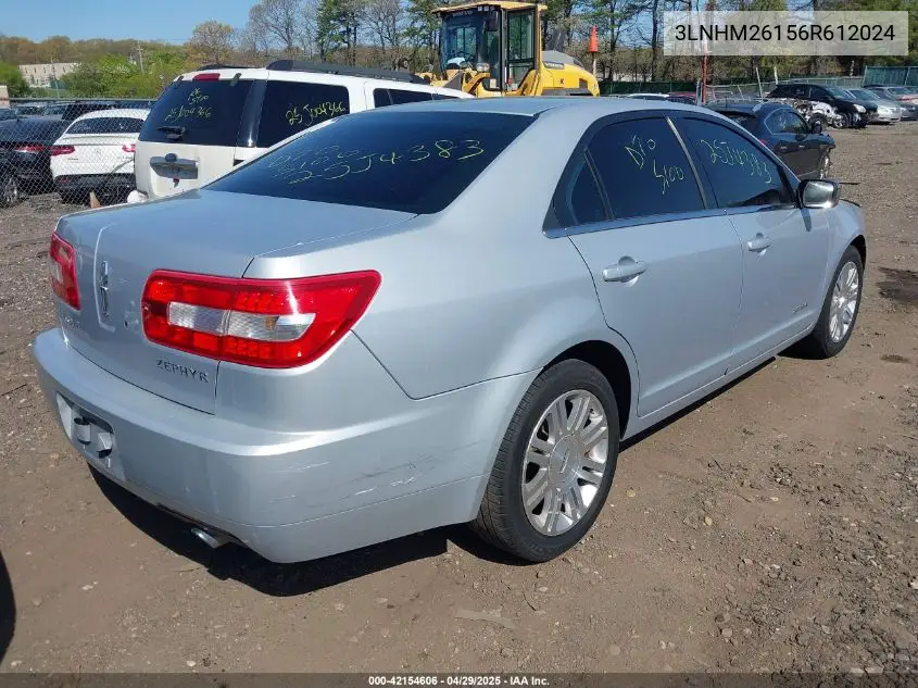 2006 Lincoln Zephyr VIN: 3LNHM26156R612024 Lot: 42154606