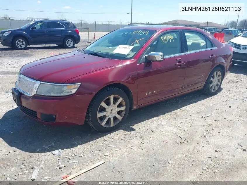 2006 Lincoln Zephyr VIN: 3LNHM26126R621103 Lot: 42159134