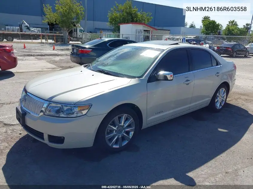 2006 Lincoln Zephyr VIN: 3LNHM26186R603558 Lot: 42202735
