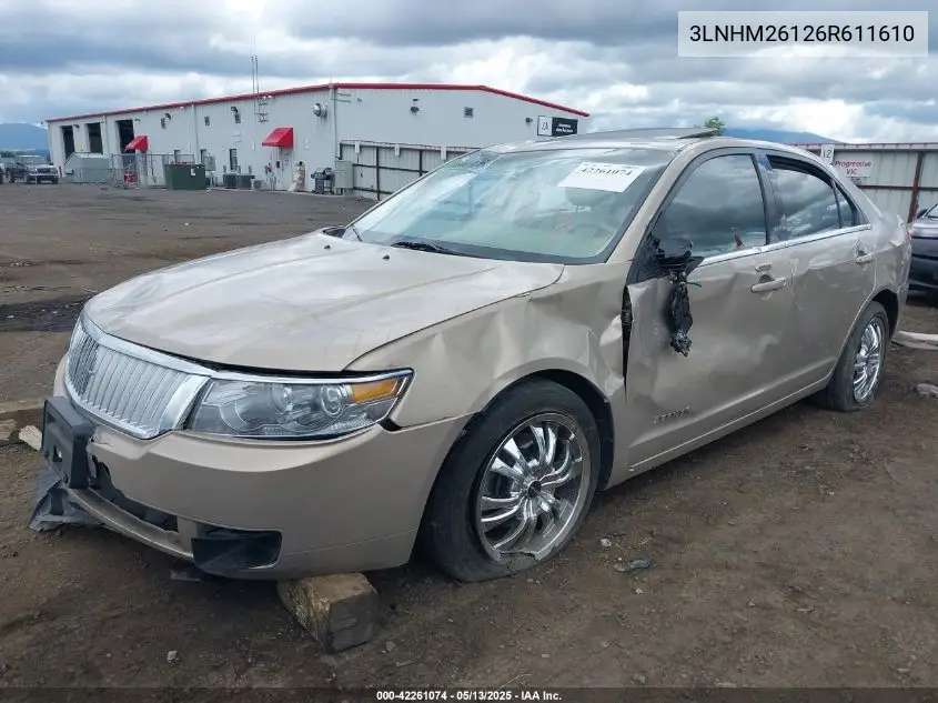 2006 Lincoln Zephyr VIN: 3LNHM26126R611610 Lot: 42261074