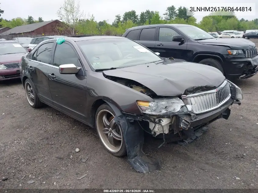 2006 Lincoln Zephyr VIN: 3LNHM26176R644814 Lot: 42265129
