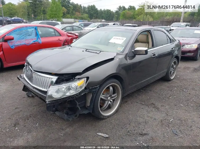 2006 Lincoln Zephyr VIN: 3LNHM26176R644814 Lot: 42265129