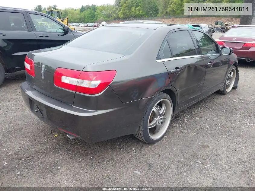 2006 Lincoln Zephyr VIN: 3LNHM26176R644814 Lot: 42265129