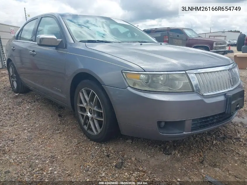 2006 Lincoln Zephyr VIN: 3LNHM26166R654749 Lot: 42426858