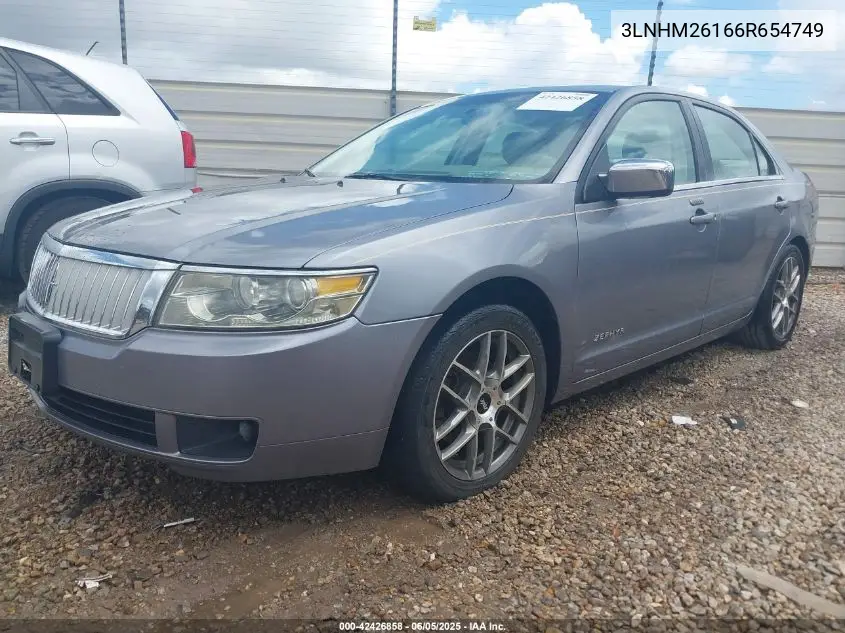 2006 Lincoln Zephyr VIN: 3LNHM26166R654749 Lot: 42426858