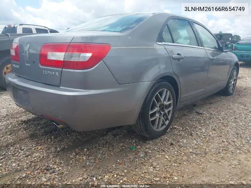 2006 Lincoln Zephyr VIN: 3LNHM26166R654749 Lot: 42426858