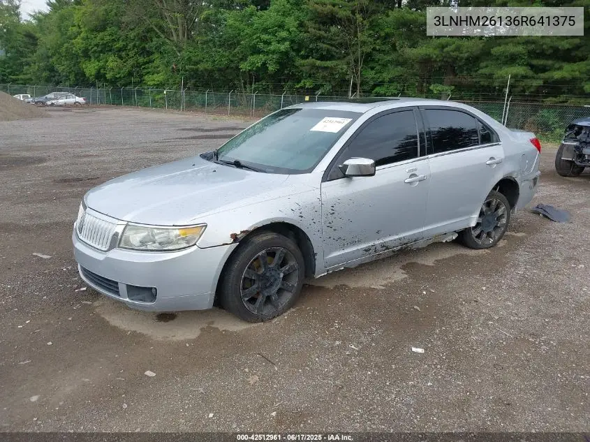 2006 Lincoln Zephyr VIN: 3LNHM26136R641375 Lot: 42512961