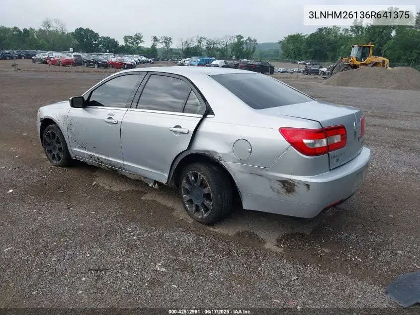 2006 Lincoln Zephyr VIN: 3LNHM26136R641375 Lot: 42512961