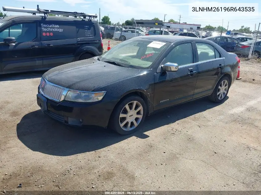 2006 Lincoln Zephyr VIN: 3LNHM26196R643535 Lot: 42518525