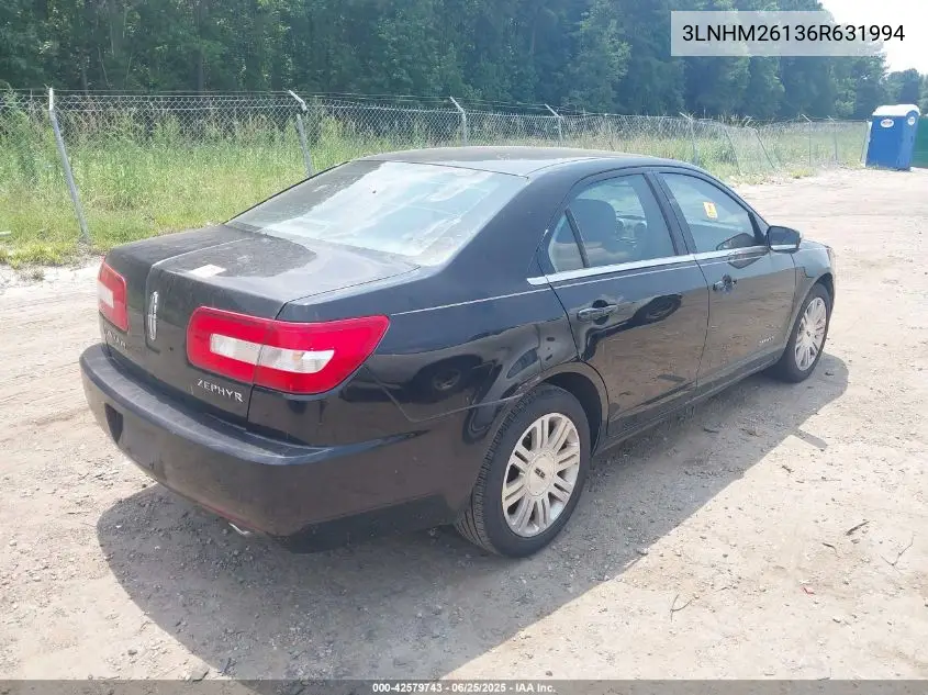 2006 Lincoln Zephyr VIN: 3LNHM26136R631994 Lot: 42579743