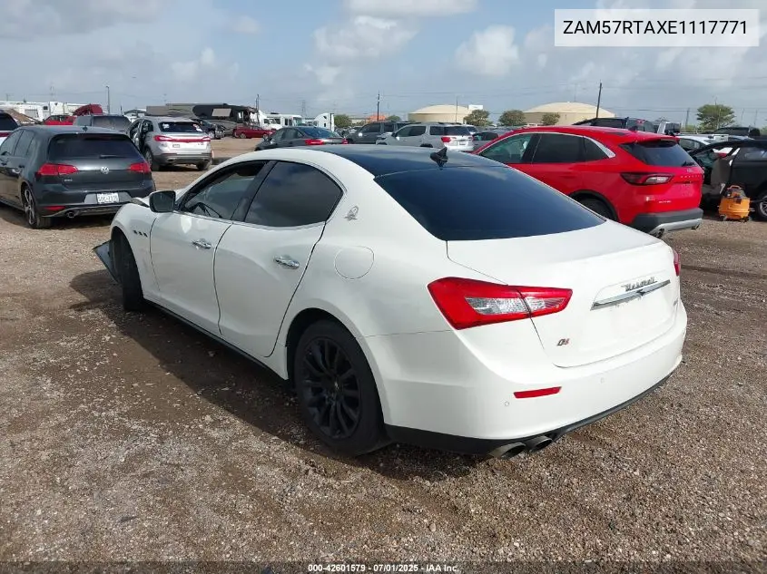 2014 Maserati Ghibli S Q4 VIN: ZAM57RTAXE1117771 Lot: 42601579