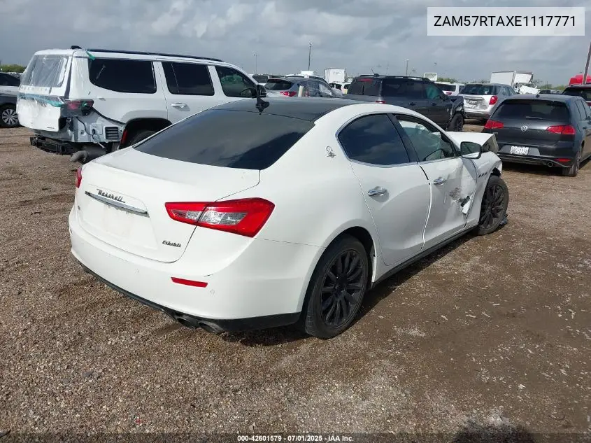 2014 Maserati Ghibli S Q4 VIN: ZAM57RTAXE1117771 Lot: 42601579