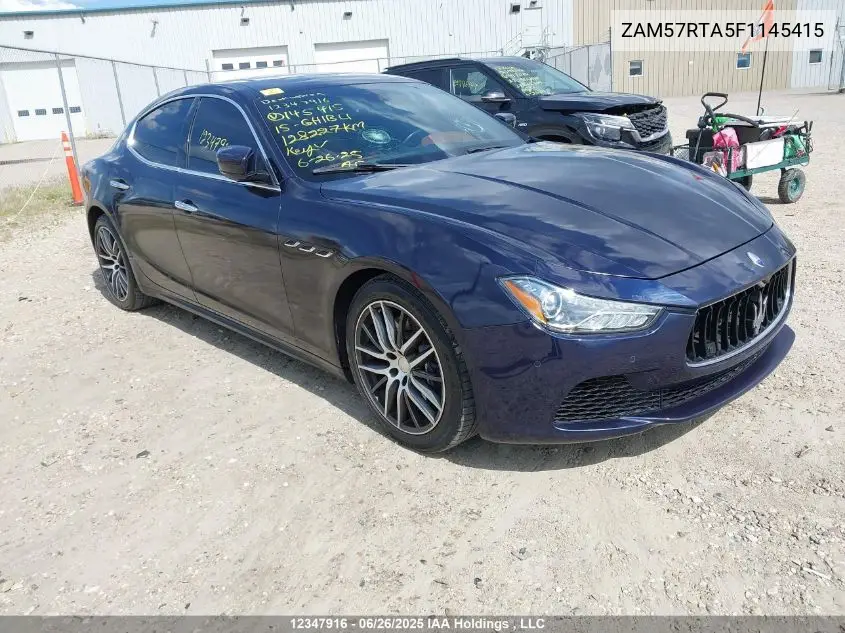 2015 Maserati Ghibli S Q4 VIN: ZAM57RTA5F1145415 Lot: 12347916