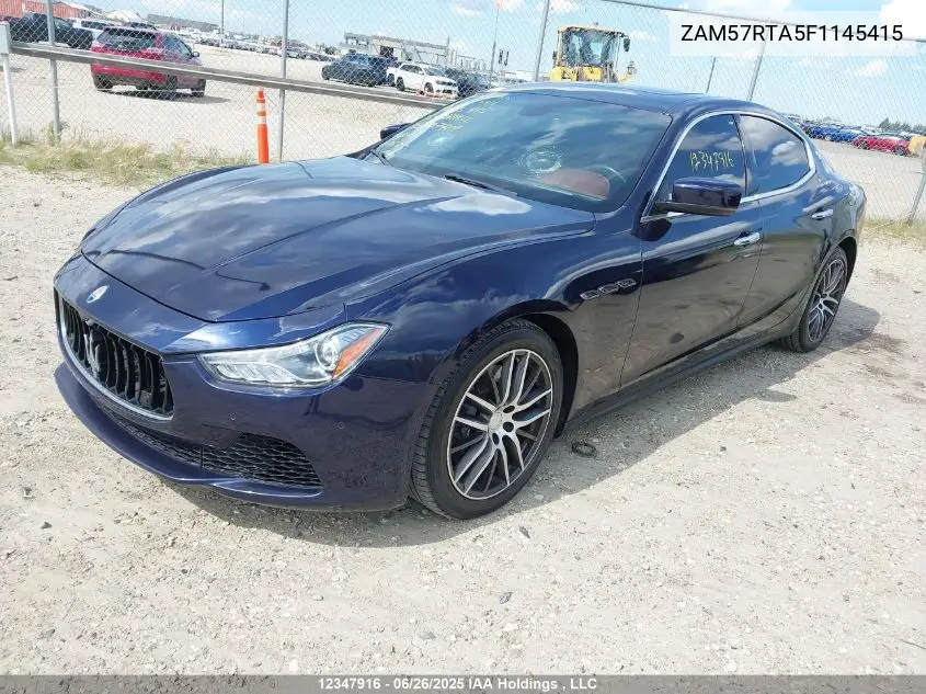 2015 Maserati Ghibli S Q4 VIN: ZAM57RTA5F1145415 Lot: 12347916