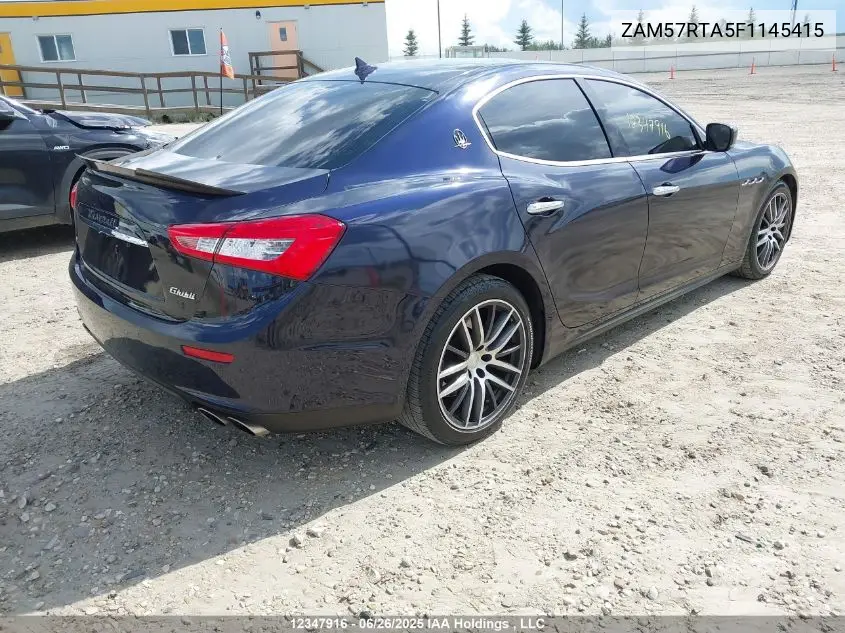 2015 Maserati Ghibli S Q4 VIN: ZAM57RTA5F1145415 Lot: 12347916