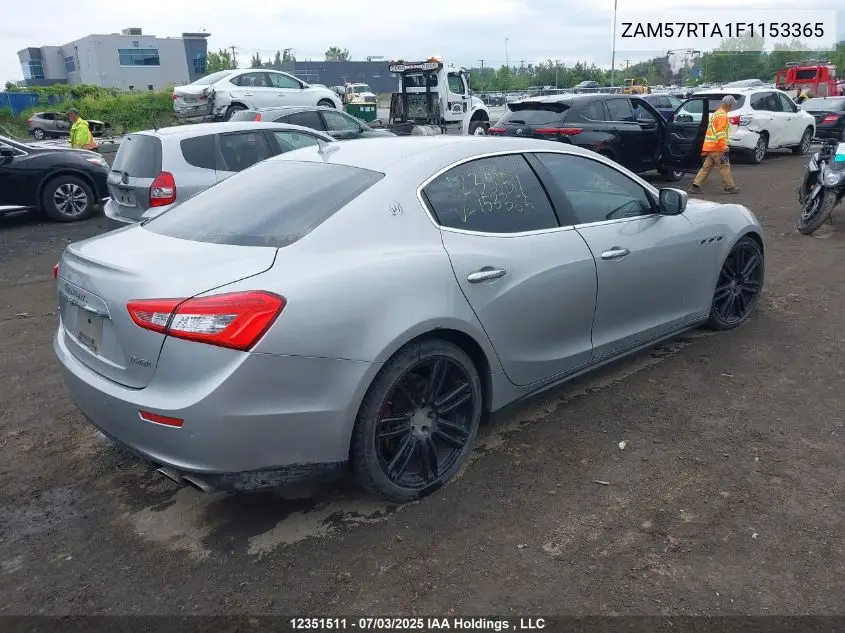 2015 Maserati Ghibli S Q4 VIN: ZAM57RTA1F1153365 Lot: 12351511