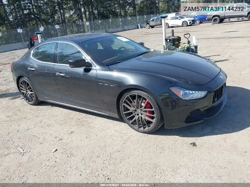2015 Maserati Ghibli S Q4 VIN: ZAM57RTA3F1144232 Lot: 41938231