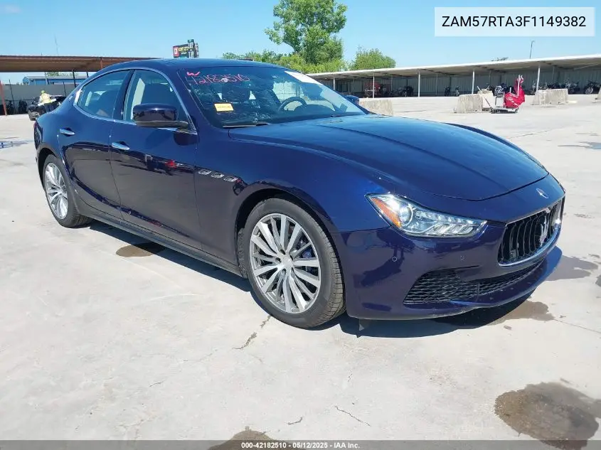 2015 Maserati Ghibli S Q4 VIN: ZAM57RTA3F1149382 Lot: 42182510