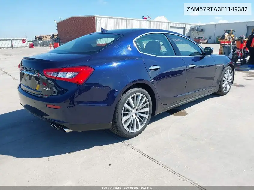2015 Maserati Ghibli S Q4 VIN: ZAM57RTA3F1149382 Lot: 42182510
