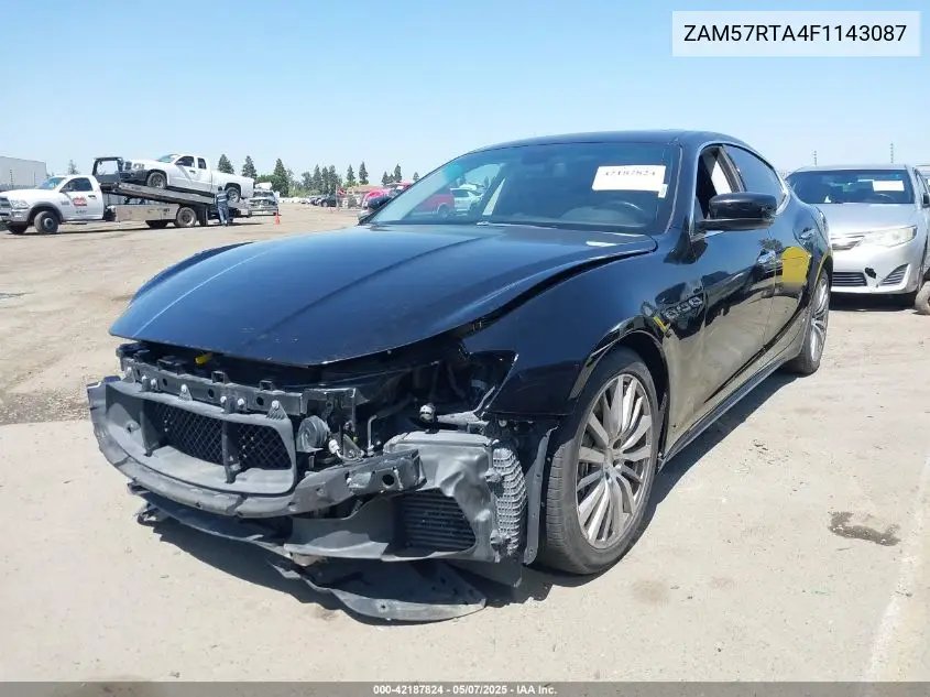 2015 Maserati Ghibli S Q4 VIN: ZAM57RTA4F1143087 Lot: 42187824
