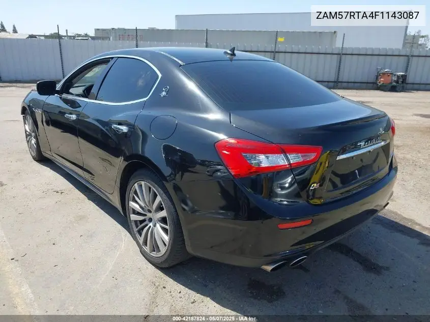 2015 Maserati Ghibli S Q4 VIN: ZAM57RTA4F1143087 Lot: 42187824