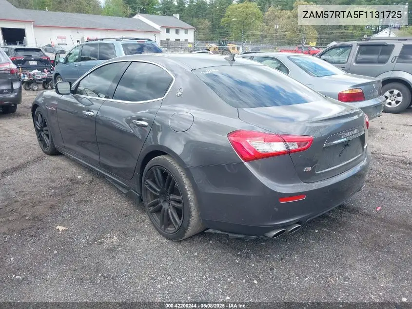 2015 Maserati Ghibli S Q4 VIN: ZAM57RTA5F1131725 Lot: 42200244