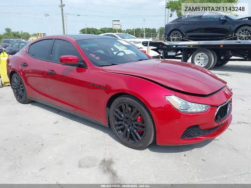 2015 Maserati Ghibli S Q4 VIN: ZAM57RTA2F1143248 Lot: 42214379