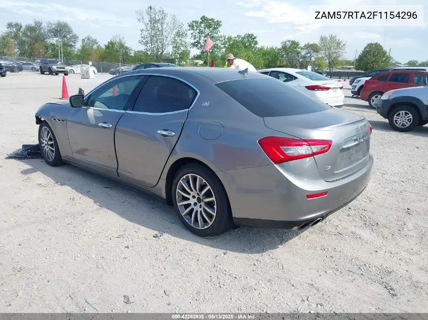 2015 Maserati Ghibli S Q4 VIN: ZAM57RTA2F1154296 Lot: 42263935