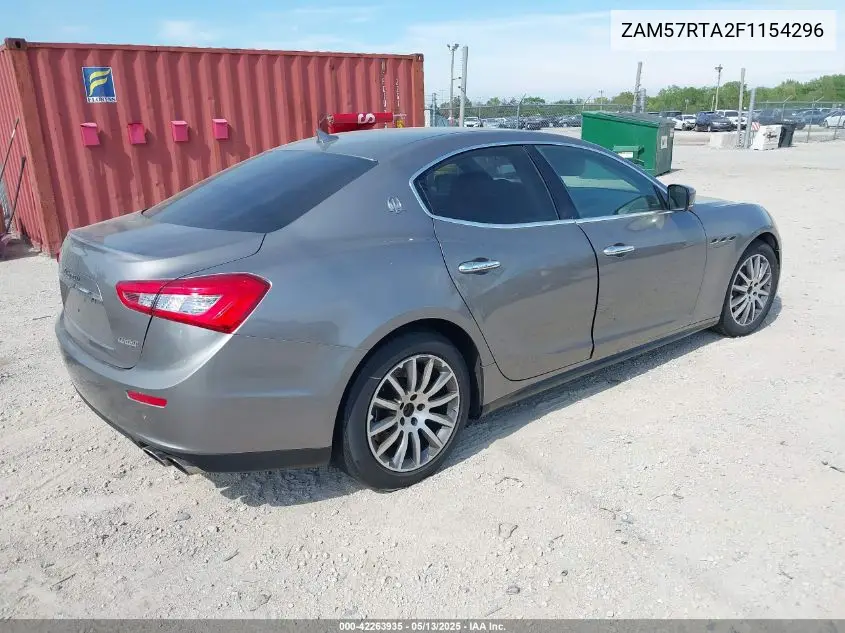 2015 Maserati Ghibli S Q4 VIN: ZAM57RTA2F1154296 Lot: 42263935