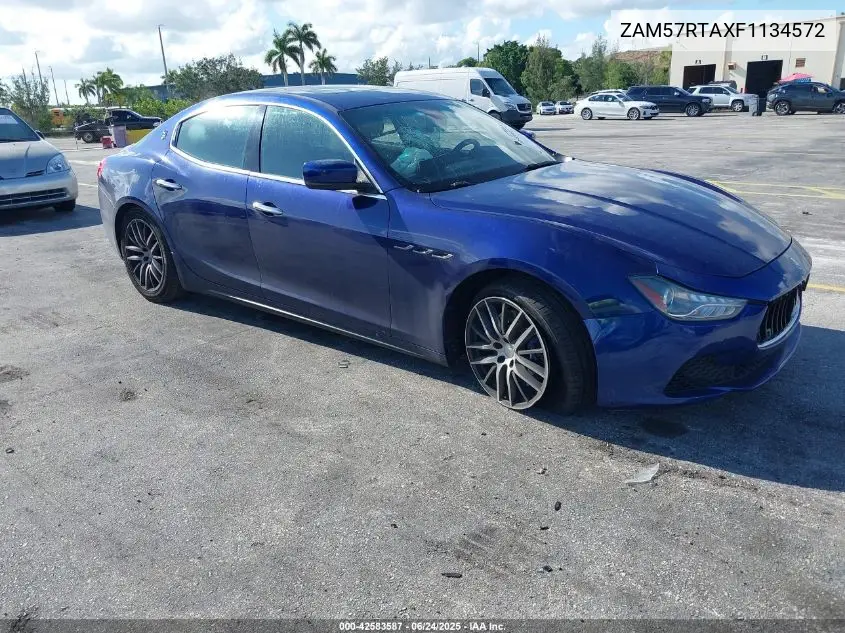 2015 Maserati Ghibli S Q4 VIN: ZAM57RTAXF1134572 Lot: 42583587
