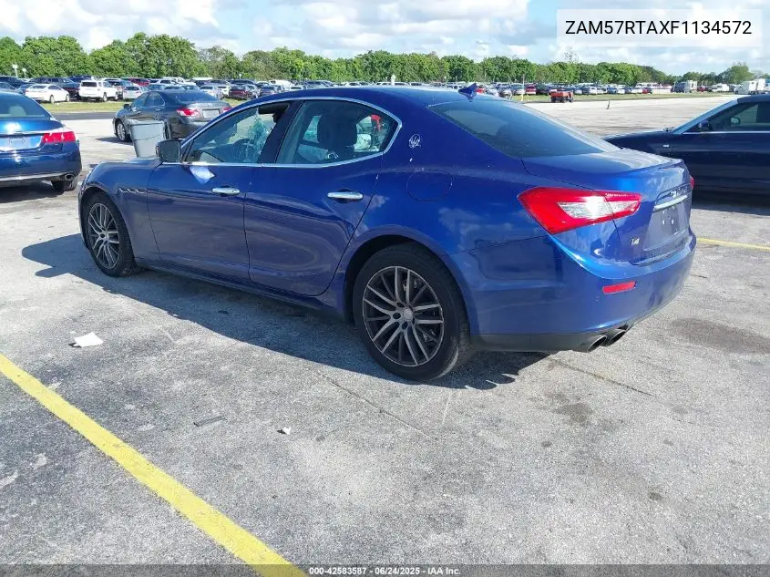 2015 Maserati Ghibli S Q4 VIN: ZAM57RTAXF1134572 Lot: 42583587