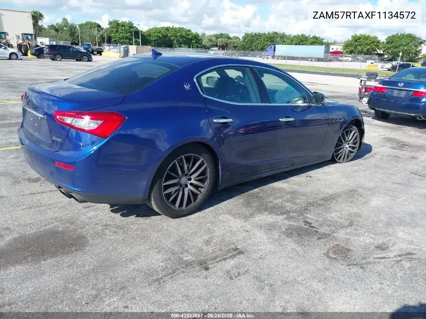 2015 Maserati Ghibli S Q4 VIN: ZAM57RTAXF1134572 Lot: 42583587
