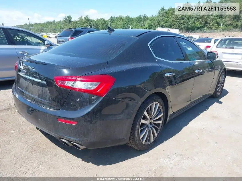 2015 Maserati Ghibli S Q4 VIN: ZAM57RTA2F1153553 Lot: 42605723
