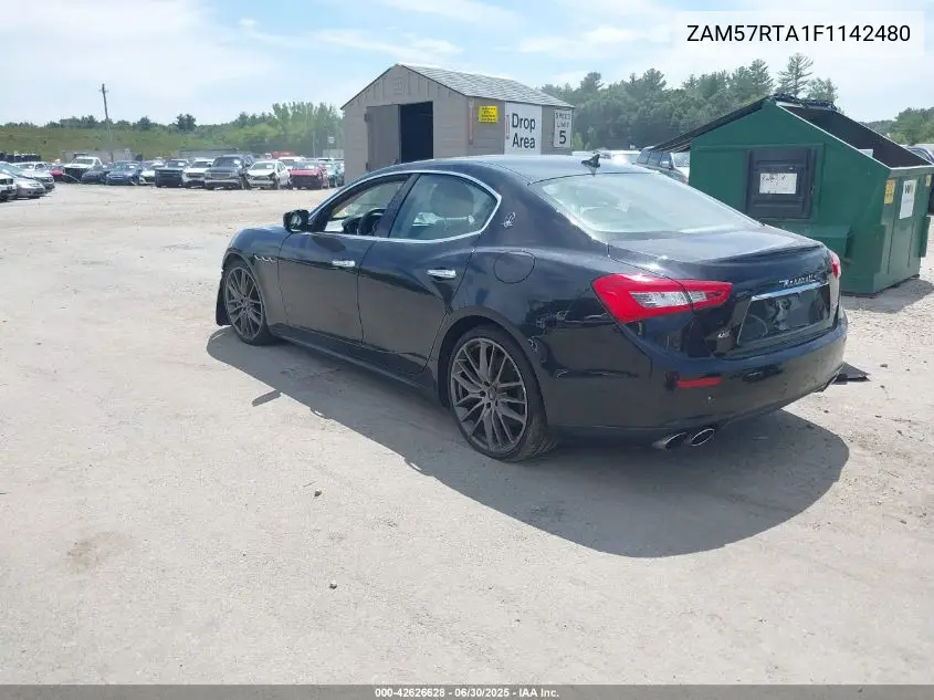 2015 Maserati Ghibli S Q4 VIN: ZAM57RTA1F1142480 Lot: 42626628