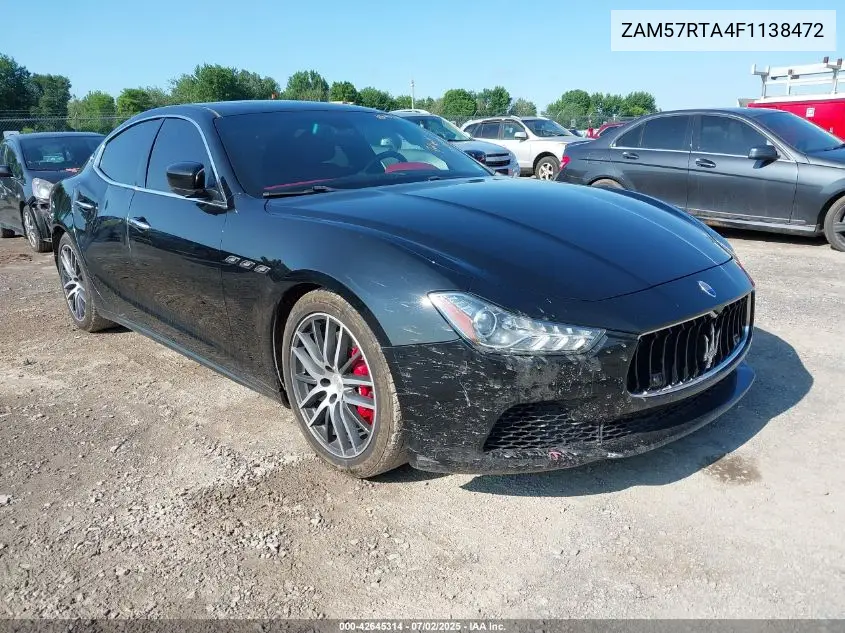 2015 Maserati Ghibli S Q4 VIN: ZAM57RTA4F1138472 Lot: 42645314