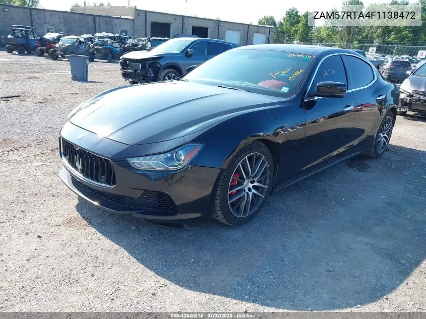 2015 Maserati Ghibli S Q4 VIN: ZAM57RTA4F1138472 Lot: 42645314