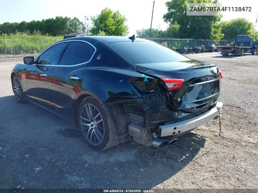 2015 Maserati Ghibli S Q4 VIN: ZAM57RTA4F1138472 Lot: 42645314