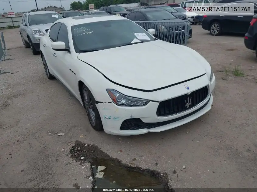 2015 Maserati Ghibli S Q4 VIN: ZAM57RTA2F1151768 Lot: 42710488
