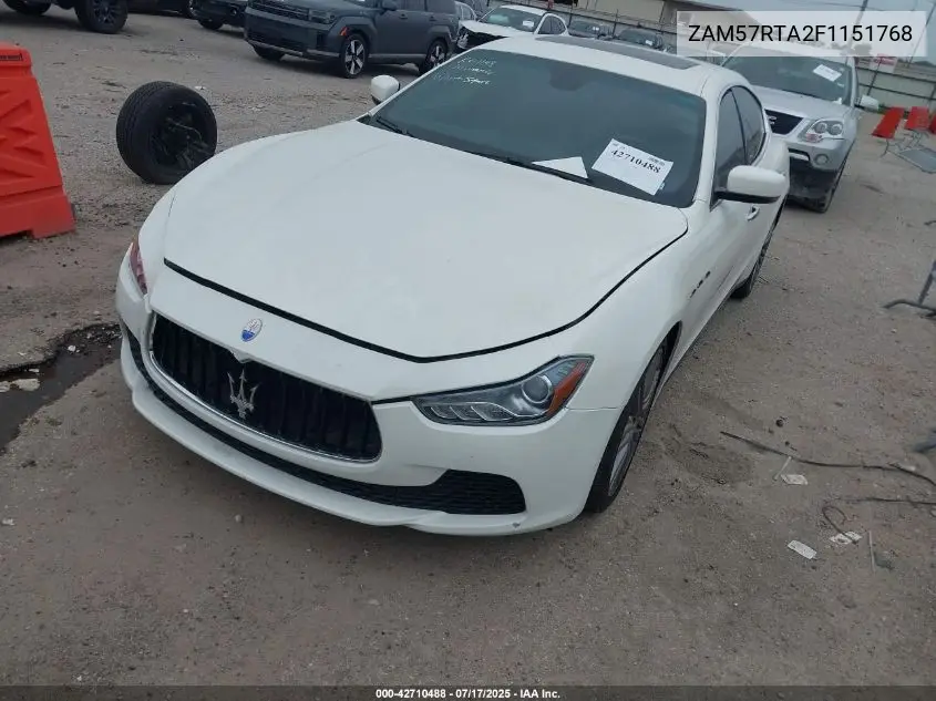 2015 Maserati Ghibli S Q4 VIN: ZAM57RTA2F1151768 Lot: 42710488