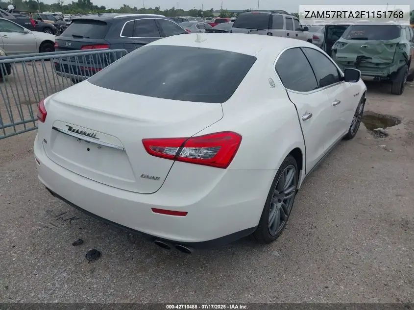 2015 Maserati Ghibli S Q4 VIN: ZAM57RTA2F1151768 Lot: 42710488