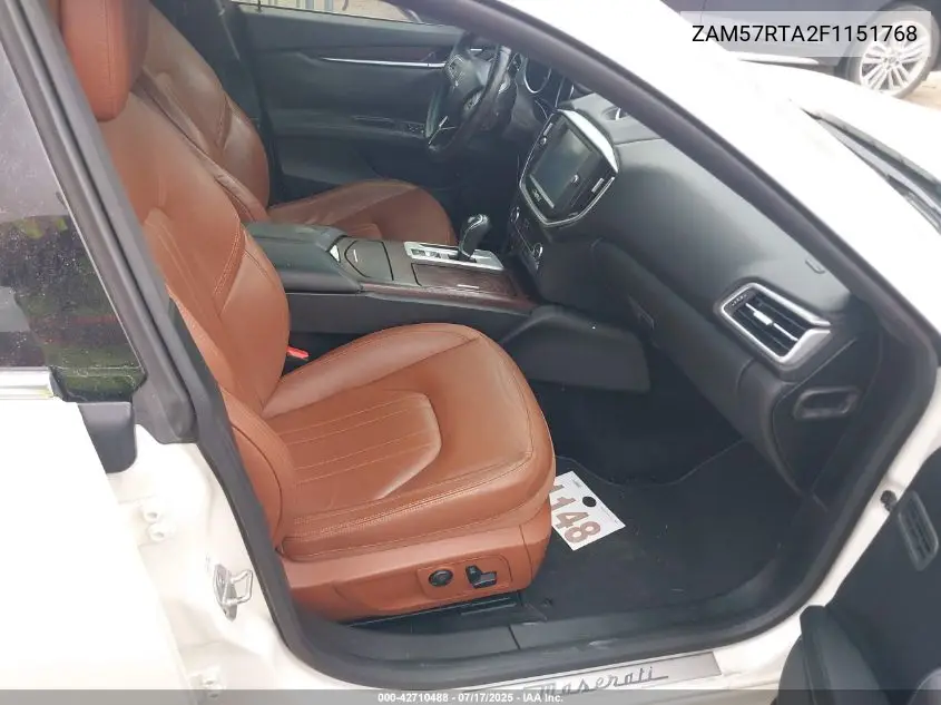 2015 Maserati Ghibli S Q4 VIN: ZAM57RTA2F1151768 Lot: 42710488
