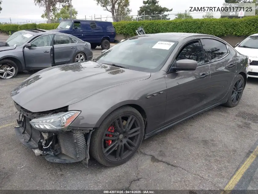 2016 Maserati Ghibli S Q4 VIN: ZAM57RTA0G1177125 Lot: 42073335