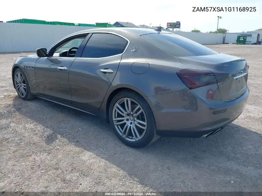 2016 Maserati Ghibli VIN: ZAM57XSA1G1168925 Lot: 42239384