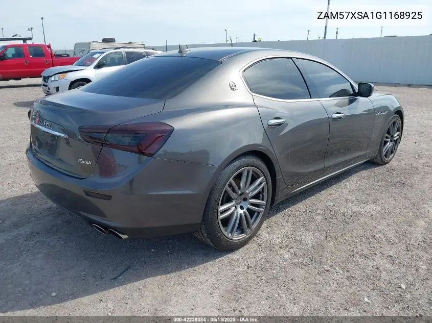 2016 Maserati Ghibli VIN: ZAM57XSA1G1168925 Lot: 42239384
