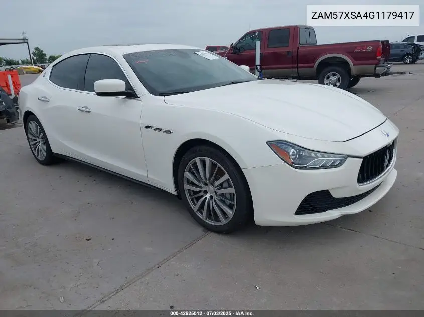 2016 Maserati Ghibli VIN: ZAM57XSA4G1179417 Lot: 42625012