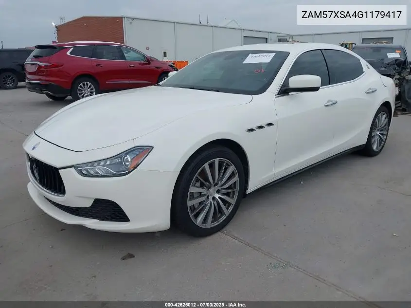 2016 Maserati Ghibli VIN: ZAM57XSA4G1179417 Lot: 42625012